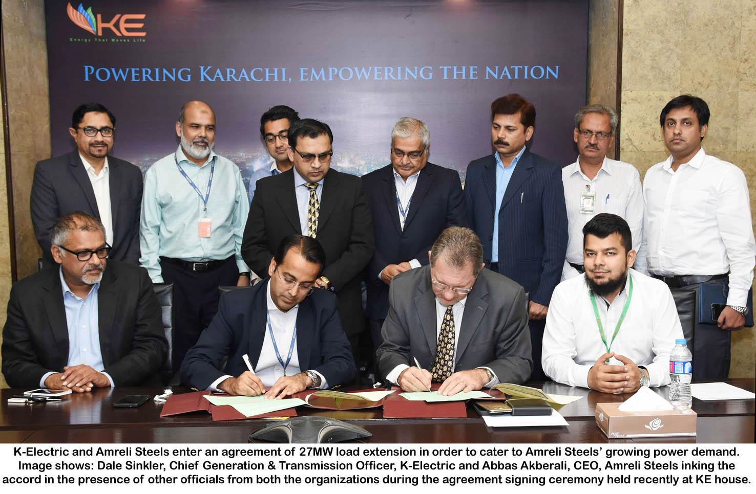 K-Electric and Amreli Steels Enter an Agreement of 27MW